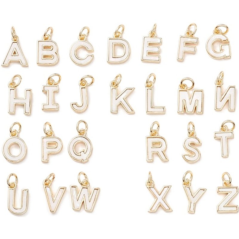 Ensemble de Pendentifs en Laiton avec Lettres Rack Plating — Breloques et pendentifs