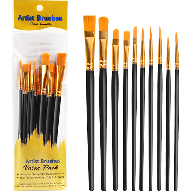 Ensemble de pinceaux en plastique pour peinture avec tube en aluminium — Outils de création de bijoux
