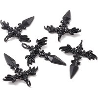 Gothic Style Alloy Pendant - Sword with Wing, Black