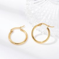 201 Stainless Steel Hoop Earrings with PVD Vacuum Plating