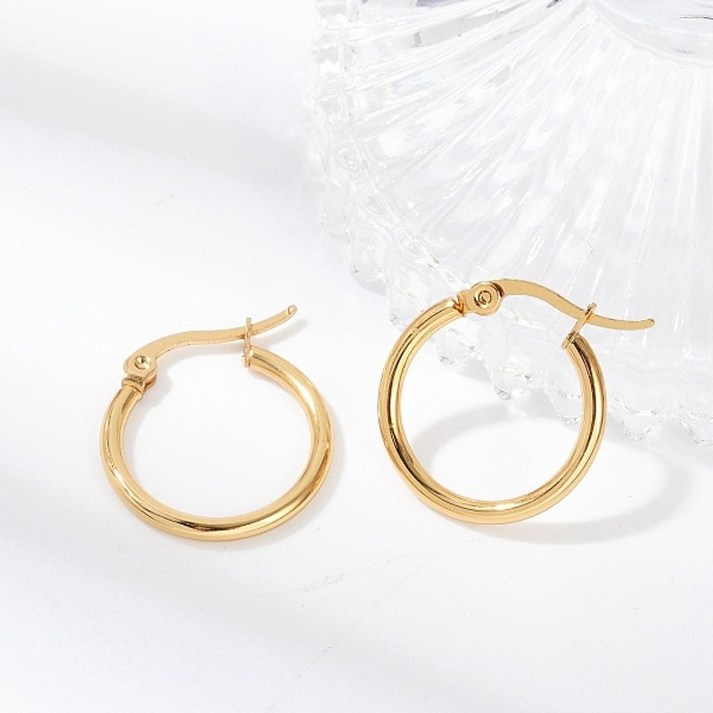 Boucles d'oreilles créoles en acier inoxydable 201 avec plaquage PVD — Boucles d'oreilles créoles