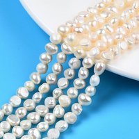Fils de Perles de Culture d'Eau Douce Naturelles, Blanc Crème — Perles à bijoux