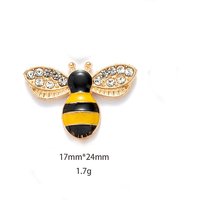 Alloy Enamel Cabochons, Bees, Golden Yellow, 17x24mm