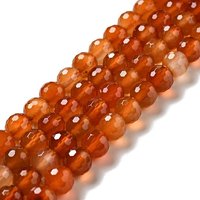 Brins de perles en cornaline naturelle, facettées, rondes, 8mm, 45pcs — Perles à bijoux