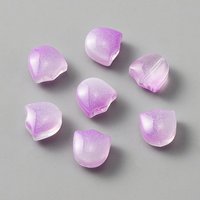 Perles en verre soufflé à la main, Tulipe, Lilas, 9x9x5.5mm — Perles à bijoux