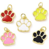 Charm en Émail en Laiton avec Empreinte de Patte de Chien — Breloques et pendentifs