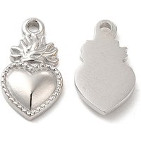 Non-Tarnish 304 Stainless Steel Sacred Heart Charm — Charms & Pendants