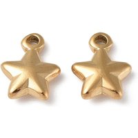 Charm étoile en acier inoxydable 304 avec plaquage or 18K — Breloques et pendentifs