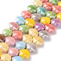 Brins de perles en porcelaine faites à la main, couleurs mélangées, 25pcs — Perles à bijoux