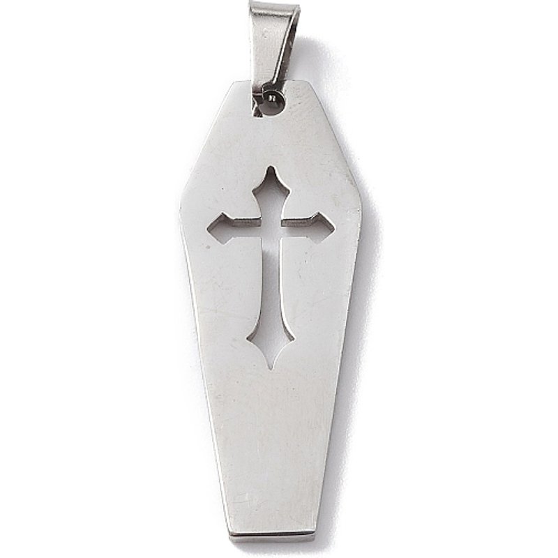 Pendentif en Acier Inoxydable 304 Non-Tarnish, Coffre avec Charme Croix — Breloques et pendentifs