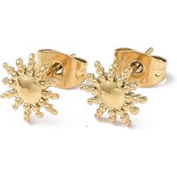 Ion Plating 304 Stainless Steel Stud Earrings for Women, Sun Design