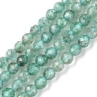 Fil de perles d'apatite naturelle, facettées, rondes, 3-3,5mm — Perles à bijoux