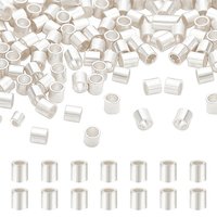 120Pcs Perles à Sertir en Argent Sterling 925 avec Chiffon de Polissage — Perles à bijoux