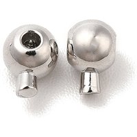 Brass Crimp Beads, Round, Platinum, 5x3.5x3mm, Hole 1mm — Jewelry Beads