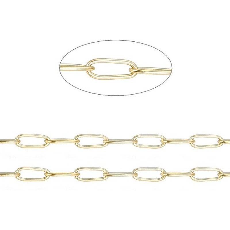 Chaînes en acier inoxydable 304 en forme de trombone, dorées, 20m — Chaînes, fils et cordons