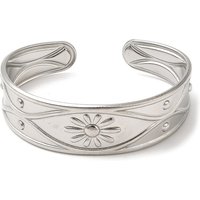Bracelets Manchette Fleurs en Acier Inoxydable 304 pour Femmes