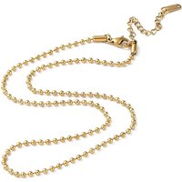 Ion Plating 304 Stainless Steel Ball Chain Necklace, 18K Gold Plated