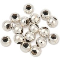 Perles rondes en argent sterling 925 avec caoutchouc, 4mm — Perles à bijoux