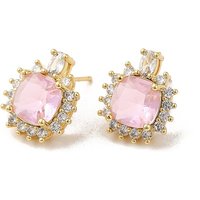 Boucles d'oreilles carrées en laiton plaqué or 18K de Rack Plating