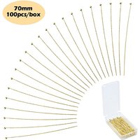 Épingles à tête ronde en laiton pour la fabrication de bijoux, dorées, 100pcs — Accessoires pour bijoux