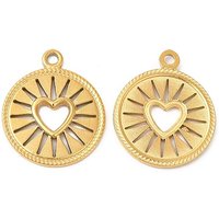Pendentifs en acier inoxydable 304 avec charme de cœur creux
