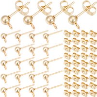 100 Pcs Tiges de Boucles d'Oreilles en Acier Inoxydable avec Arrière Papillon — Accessoires pour bijoux
