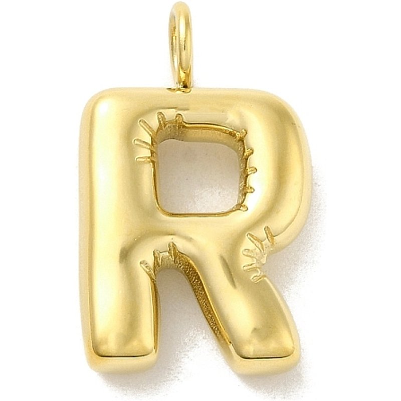 Pendentif en Acier Inoxydable 304 Lettre R en Plaqué Or 14K — Breloques et pendentifs