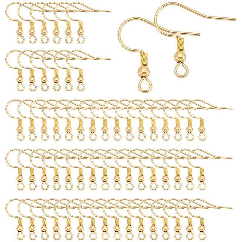 Unicraftale 150Pcs 18K Gold Plated Earring Hooks Stainless Steel — Jewelry Findings