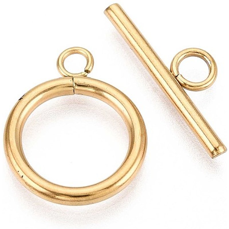 Attaches à anneau en acier inoxydable 304 plaqué or 18K — Accessoires pour bijoux