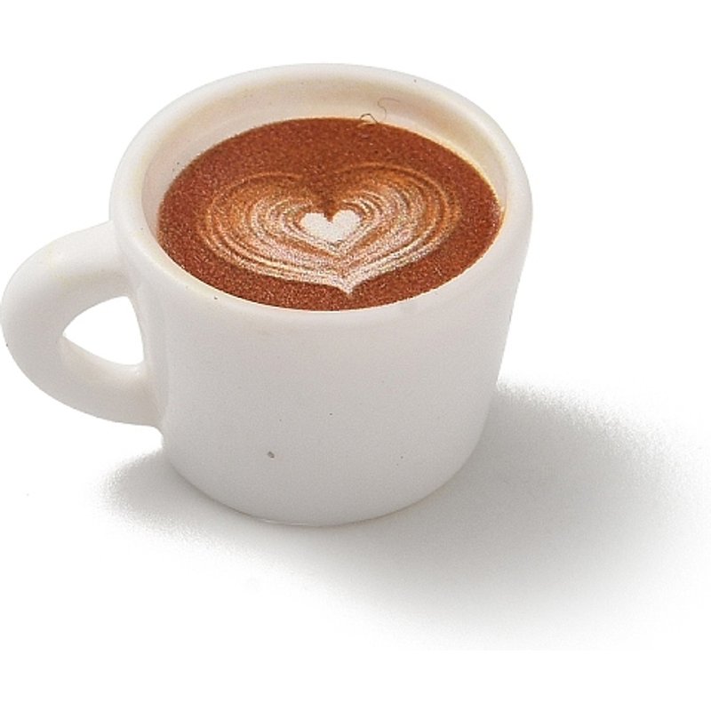 Charms en Résine Opaque - Tasse de Café en Forme de Cœur - 17x22mm — Breloques et pendentifs