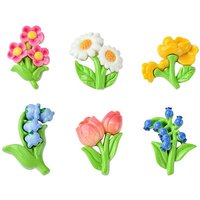 12Pcs Opaque Resin Decoden Cabochons, Flower, Lime Green