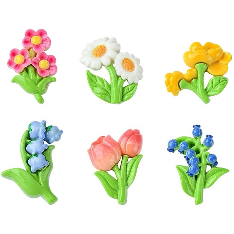 12Pcs Cabochons Decoden en Résine Opaque, Fleur, Vert Lime — Pierres précieuses en vrac