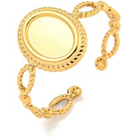 Composants de bague à bracelet en acier inoxydable 304, plaqué or 18K — Accessoires pour bijoux