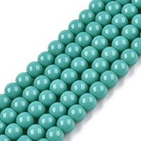 Turquoise Opaque Solid Color Glass Beads Strands, Round, 4-4.5mm — Jewelry Beads