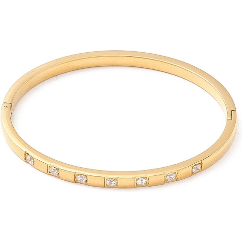 Bracelet Bangle Empilable en Zircon Cubique Transparent pour Femmes — Bracelet Femme