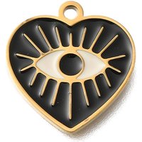 201 Stainless Steel Eye Charm Pendant with 18K Gold Plating