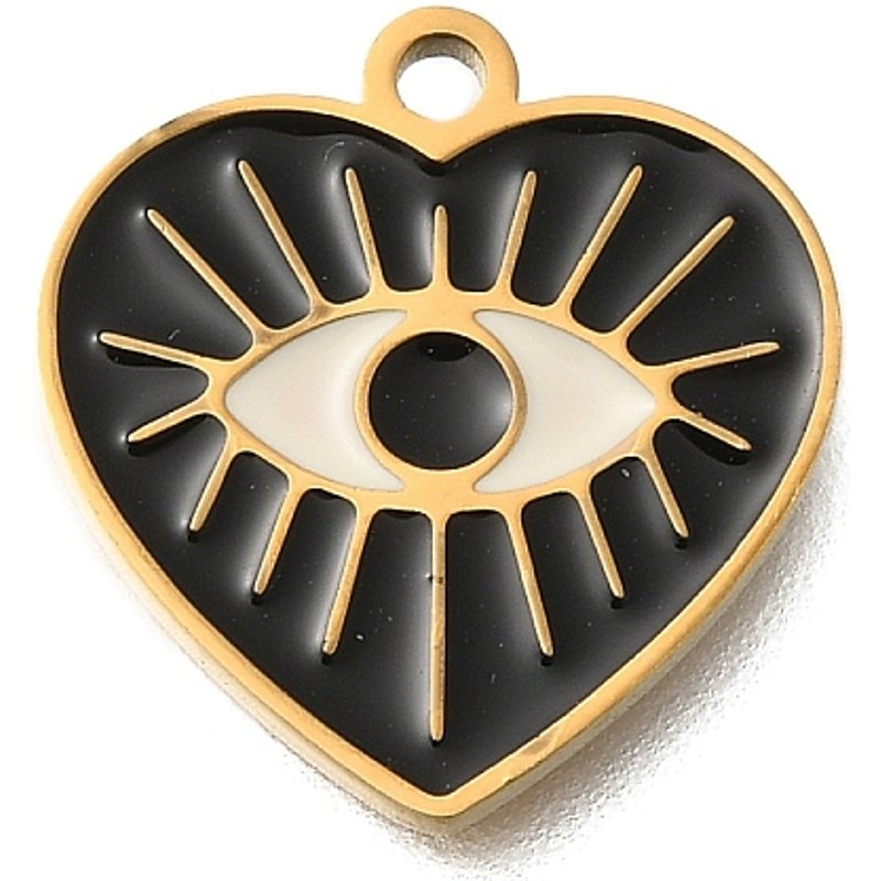 201 Stainless Steel Eye Charm Pendant with 18K Gold Plating — Charms & Pendants
