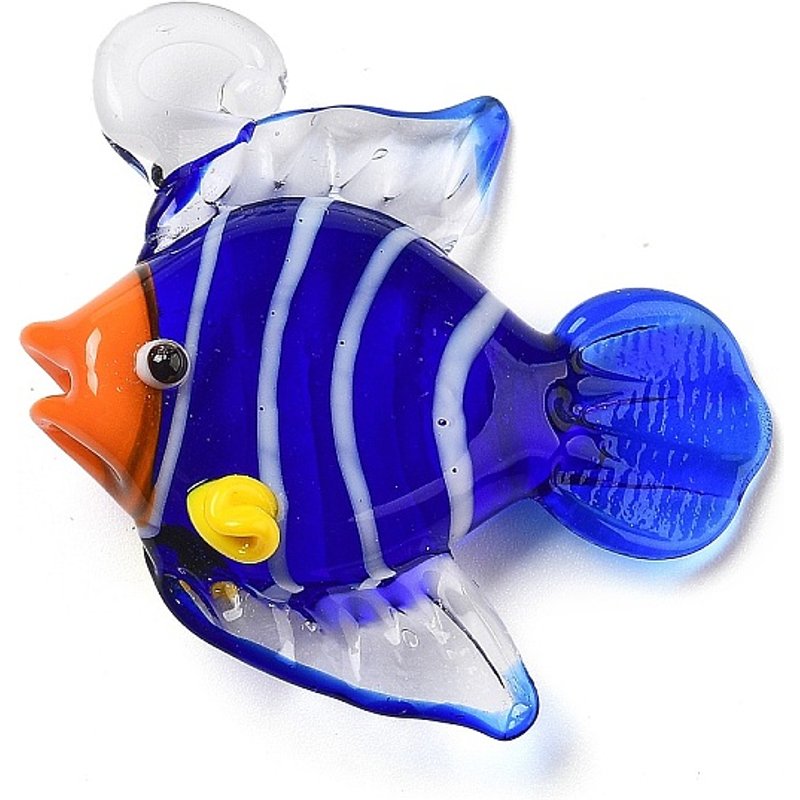 Handmade Lampwork Fish Pendant in Blue — Charms & Pendants