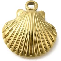 Pendentif en acier inoxydable 304 en forme de coquillage, plaqué or 18K — Breloques et pendentifs