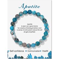 Bracelet Élastique Ronde en Apatite Naturelle, 7,5 pouces