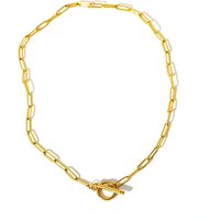 Collier en Acier Inoxydable avec Chaîne en Papier et Fermoir à Bascule pour Femmes — Collier pendentif