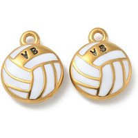 Ion Plating 304 Stainless Steel Volleyball Charm Pendant