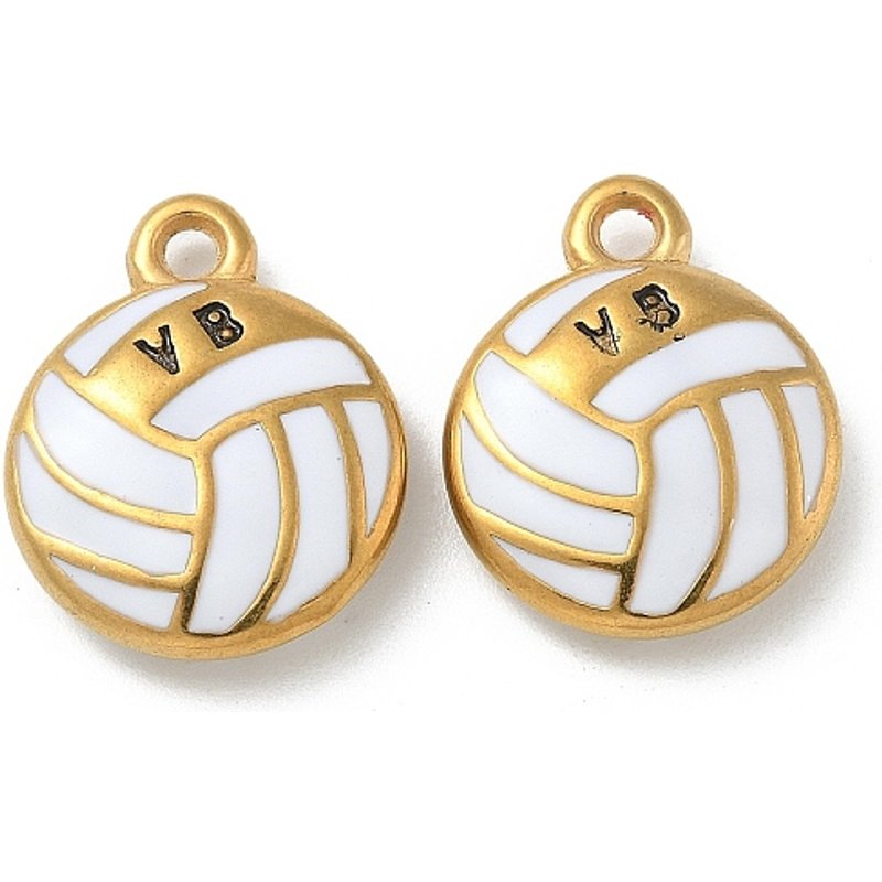 Pendentif Charme de Volleyball en Acier Inoxydable Ion Plating — Breloques et pendentifs