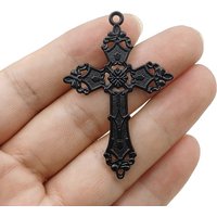 Charms Croix en Alliage Noir - 57x38mm — Breloques et pendentifs