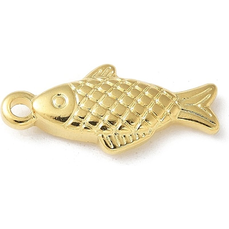 Pendentif en Acier Inoxydable 304 avec Charme de Poisson en Plaqué Or 18K — Breloques et pendentifs