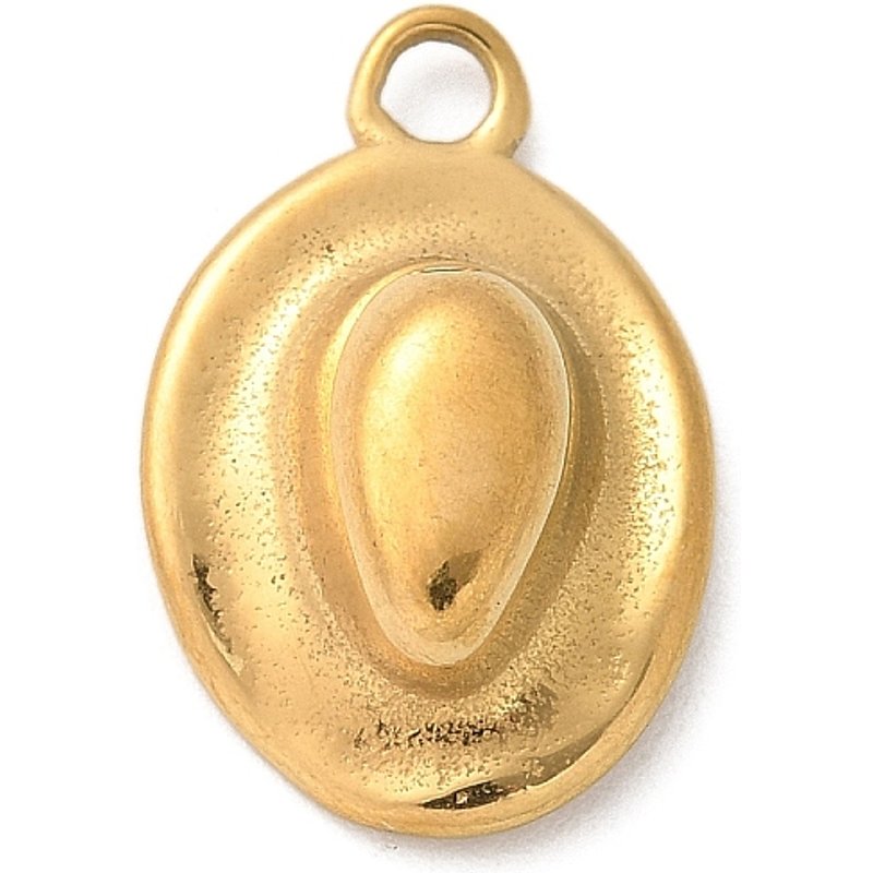 Charm en Acier Inoxydable 304, Chapeau de Cowboy, Plaqué Or 18K — Breloques et pendentifs