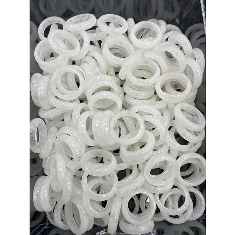 Natural Quartz Crystal Finger Rings with 17-20mm Inner Diameter — Costume Jewelry