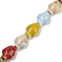 Brins de Perles en Porcelaine Faits Main, Poisson, Coloré, 20pcs/brin — Perles à bijoux
