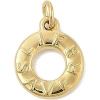 304 Stainless Steel Donut Pendants with 18K Gold Plating