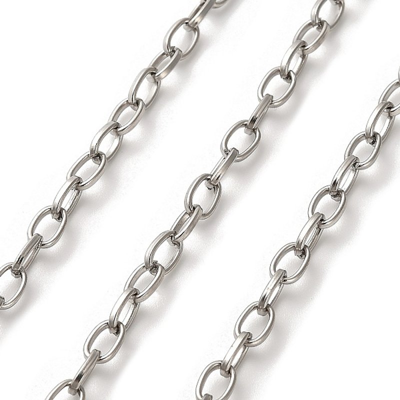 Chaînes de câble en acier inoxydable 304, non soudées, 6.5x4x1mm — Chaînes, fils et cordons